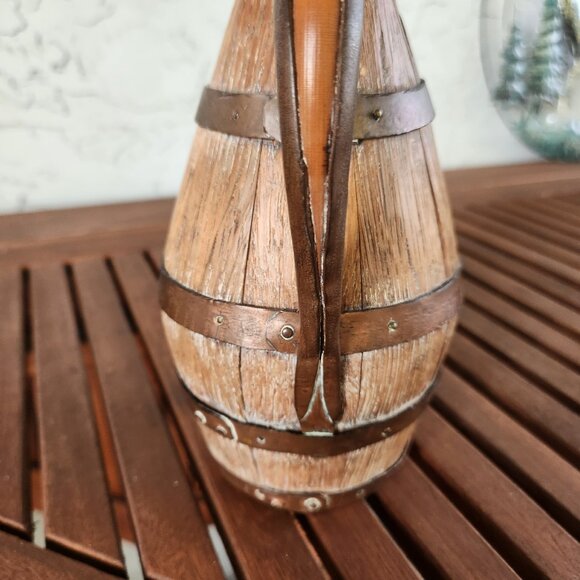 Antique French Cider Jug ca. 1900 – 9" high Barrel Form Rustic Farmhouse Pitcher - Picture 13 of 15